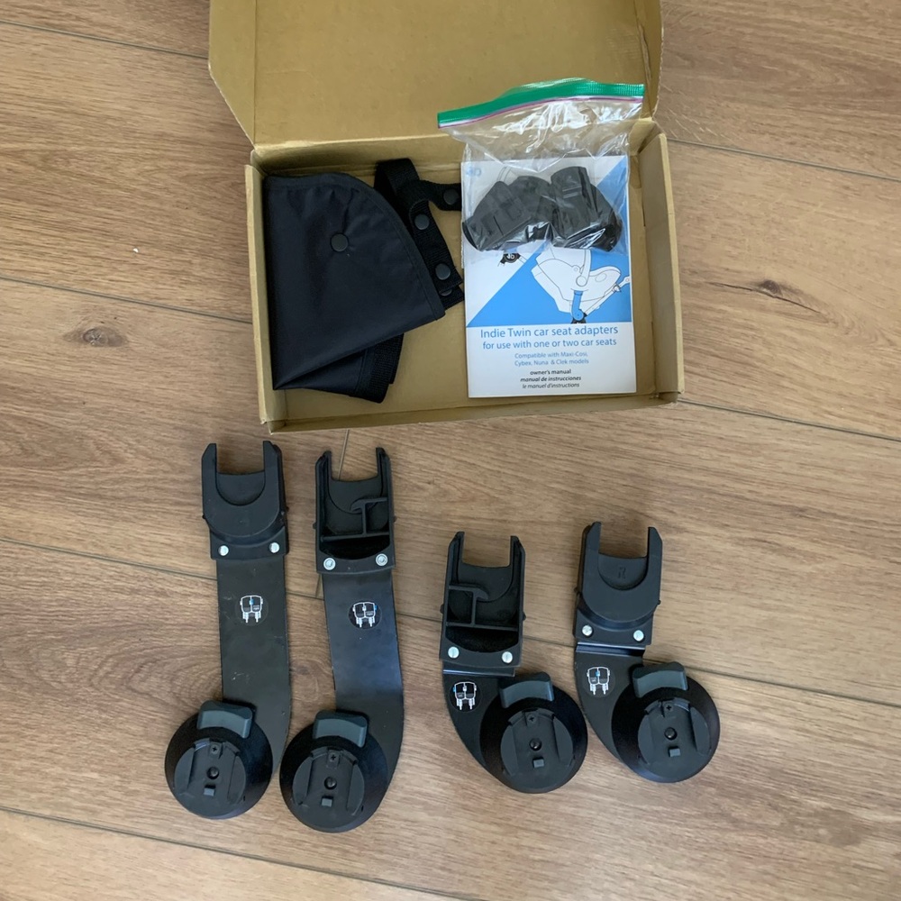 Indie Twin Car Seat Dual Adapters, Set - Clek/Maxi Cosi/Cybex/Nuna